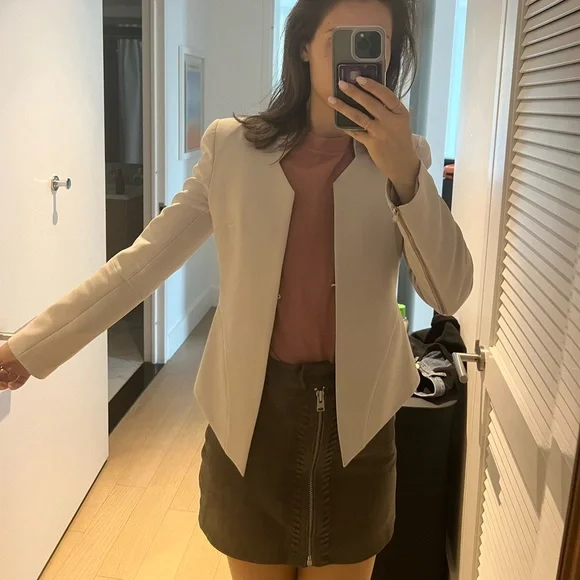 Bettina Liano Grey Structured Blazer Size US 4 - Picture 9 of 9